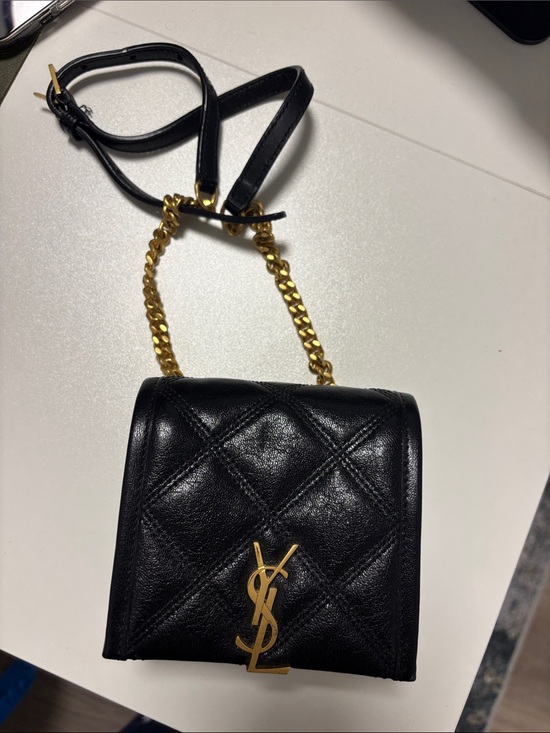 Saint Laurent Handbags - Saint Laurent Black Quilted Mini Chain Crossbody Bag with Gold YSL